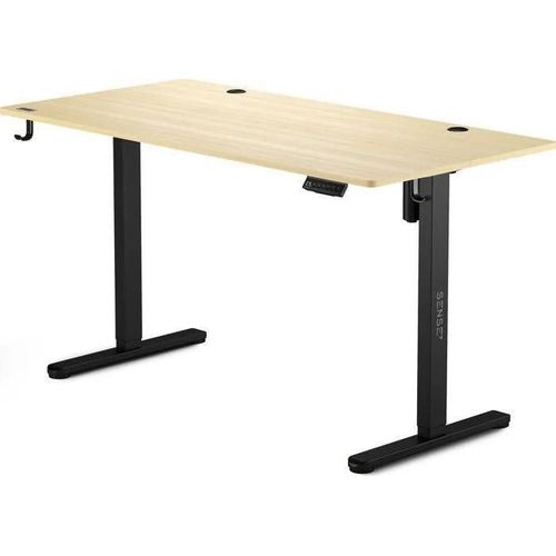 Sense7 Bureau Électrique Nojo 140x70 Cm, Bureau Debout Avec Mémoire, Réglage Silencieux, Bureau De Jeu Avec Crochets, Pin Noir