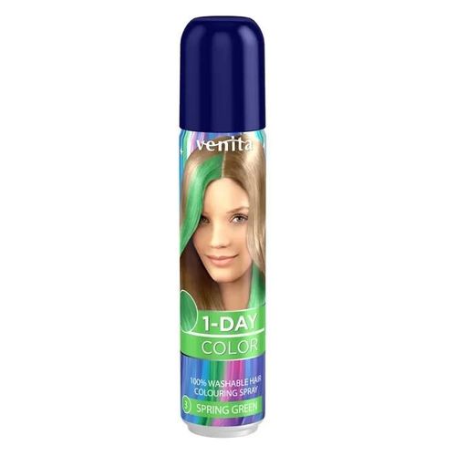 Spray Colorant Temporaire - Venita - 1 Jour - Vert Printemps - 50ml - Facile À Appliquer 