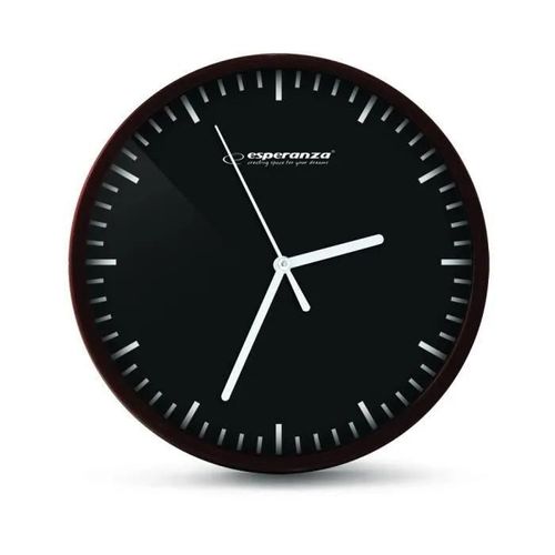 Horloge murale - ESPERANZA - BUDAPEST - Noir - Ronde - Style scandinave moderne