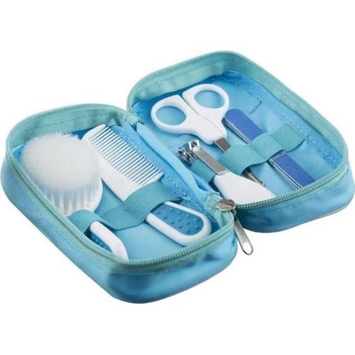 Ciseaux - Coupe-Ongle - Lime Akuku - A0308 - Care Set Dans Une Trousse À Maquillage Bleu - 1 Pièce