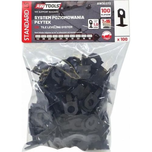 Croisillon pour carrelage Awtools - AW30372 - SYSTÃME DE NIVEAU DE CARREAUX STANDARD 1,0mm - 7-5mm - CLIP 100 pcs.