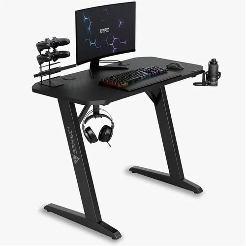 Bureau Gaming - Sense7 - Nomad Basic - 100x50 Cm - Fibre De Carbone - Ergonomique