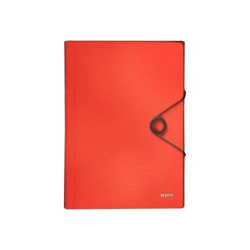 Leitz Solid - Trieur - 6 Compartiments - 6 Positions - A4 - Pour 250 Feuilles - À Onglets - Rouge