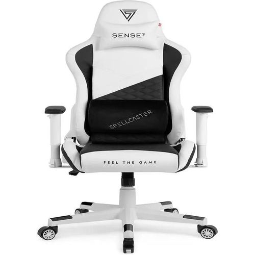 Sense7 Chaise De Jeu Spellcaster Senshi Edition Xl, Fauteuil De Jeu Ergonomique Avec Coussins Lombaires Ajustables - Blanc