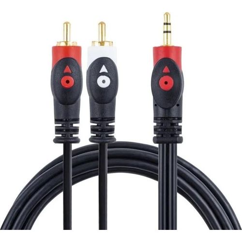 Cable pour instrument - jack pour instrument Libox - LB0023 - Câble Jack 3,5mm - RCA (Cinch) x2 3m noir ()