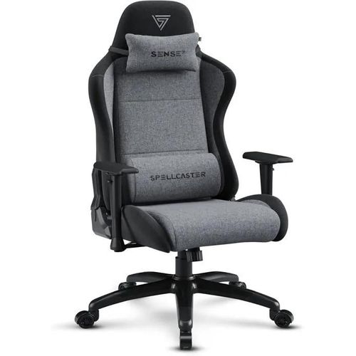 Sense7 Spellcaster Fuku Xl Chaise Gaming - Alcantara Haut De Gamme - Large Confort, Inclinaison 160°, Accoudoirs Réglables Gris-Noir