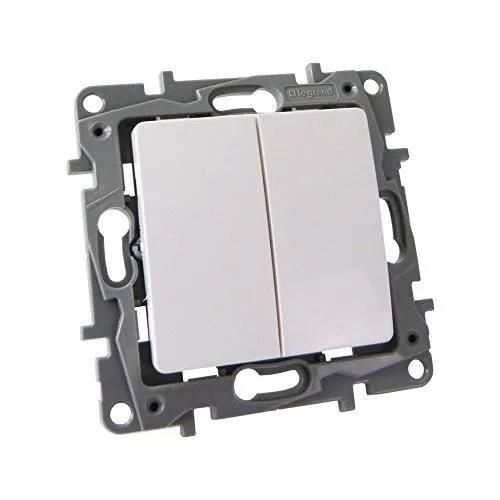 Interrupteur Double Marche-Arrêt Blanc 10 A 250 V Ip20 Niloe Eco 76450