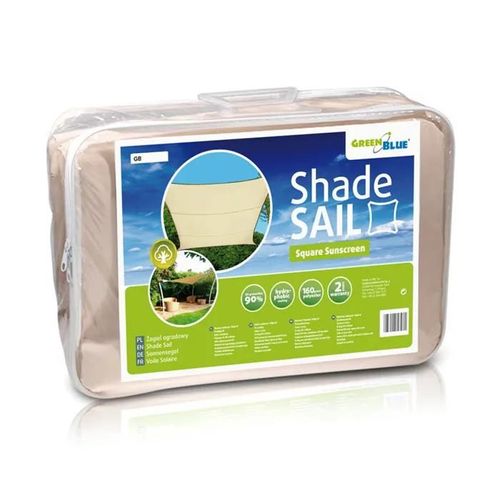 Toile Solaire Voile Ombrage Carrée 3,6 M Greenblue Gb503 Couleur Crème