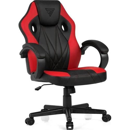 Fauteuil Gaming - Sense7 - Prism - Similicuir Noir-Rouge - Ergonomique - Réglable En Hauteur