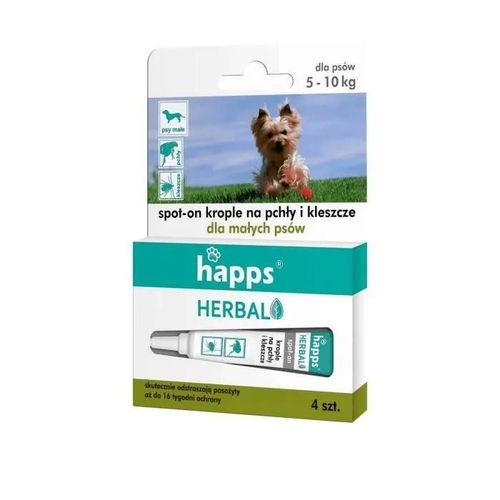 Bros Gouttes Anti Puces Anti Tiques Pour Les Petits Chiens 5-10kg Happs Herbal
