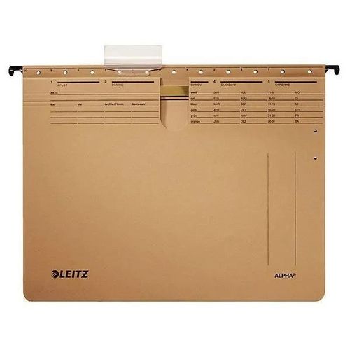 Chemises Suspendues - Leitz - Alpha - A4 - Lot De 50 - Découpe Pouce - Carton Marron