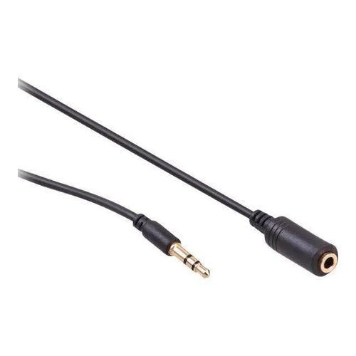 Rallonge de câble audio Maclean MCTV-819 - Mini jack stéréo 3,5 mm (M) vers 3,5 mm (F) - 2 m - Noir