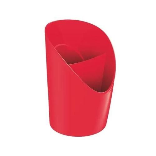 Pot À Crayons Europost Vivida Rouge - Esselte - Opaque - Polypropylène - 100 X 125 X 90 Mm