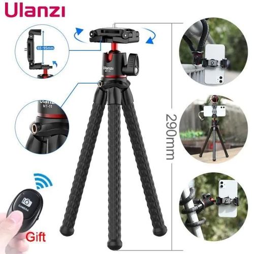 Ulanzi Trépied MT-11 Pour Smartphone Appareil Photo Android Nikon Sony Compatible Avec Télécommande Bluetooth Capacité de Poids 2kg