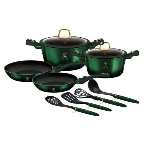 Berlingerhaus Batterie De Cuisine 10 Pièces, Collection Emerald - 5999108426131