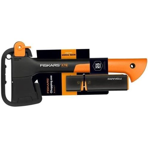 Hache universelle X7 + Aiguiseur de couteaux et de haches Xsharp¿ SET Fiskars 129048 (1020183)