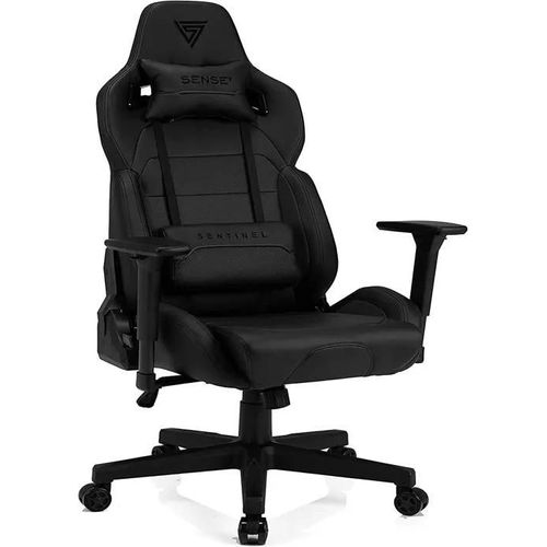 Fauteuil Gaming - Sense7 - Sentinel - Similicuir Noir - Réglable En Hauteur - Accoudoirs Inclus