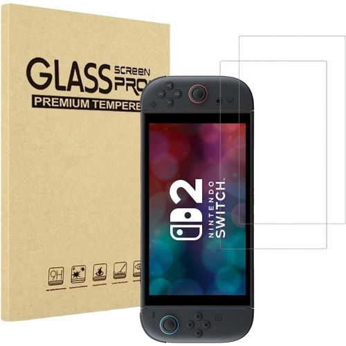 Protection Ecran Pour Nintendo Switch 2 En Verre Trempé [Pack De 2] Film Vitre