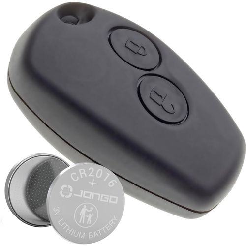 Coque De Clé Sans Lame Compatible Avec Dacia Logan, Sandero, Duster, Lodgy, Renault Trafic Et Opel Vivaro | Avec 1x Pile Cr2016 | Boitier Clef Plip Voiture Télécommande 2 Boutons