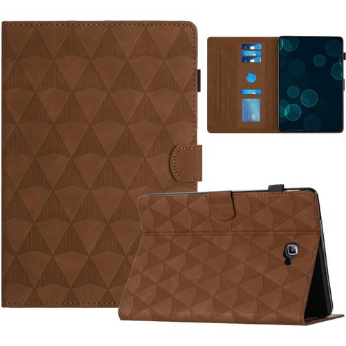 Coque Tablette Pour Samsung Galaxy Tab A 10.1 (2016) Sm-T580/Sm-T585 Cuir Pu Etui Samsung Galaxy Tab A Avec Boucle Magnétique Béquille Housse Protection Avec Fentes Pour Cartes Brun