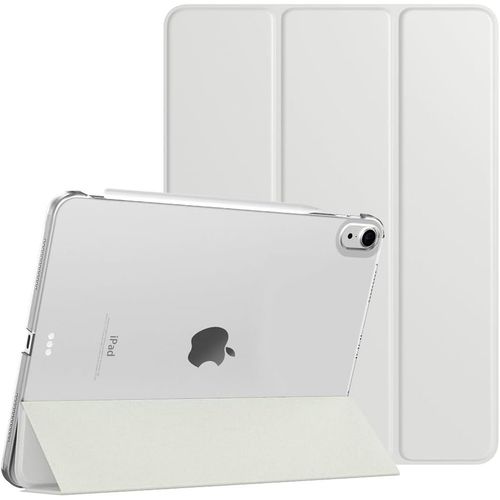 Coque Pour Ipad Air 11 Pouces M2 2024, Ipad Air 6, Ipad Air 5/4e Gén (2022/2020), Étui De Protection Magnétique Mince Avec Dos Transparent, Étui Sommeil/Réveil Auto, Gris Abricot