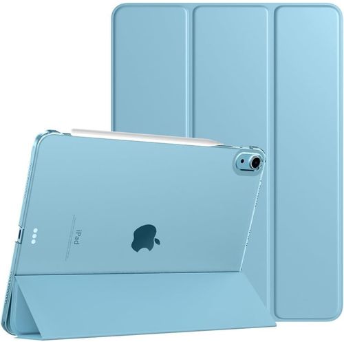 Coque Pour Ipad Air 11 Pouces M2 2024, Ipad Air 5/4e Gén (2022/2020), Étui De Protection Magnétique Mince Avec Dos Transparent, Étui Sommeil/Réveil Auto, Bleu Brumeux