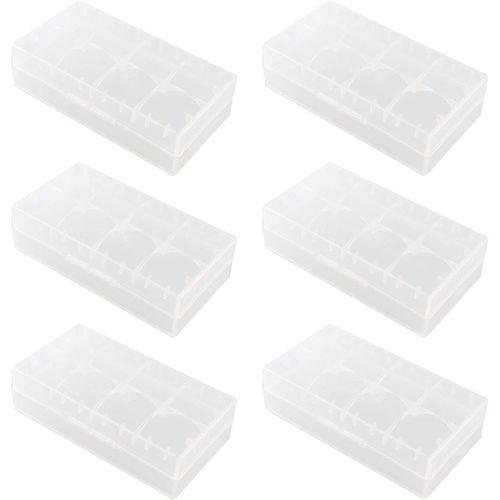 6 Pièces Boîtier De Rangement Pour Piles 18650 Ou Cr123a, Organisateur De Support De Boîtier De Rangement Pour Piles En Plastique Pour Piles 18650 16340 Cr123a, Transparent