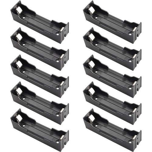 Lot de 10 boîtes de rangement en plastique pour piles 18650 3,7 V avec broches