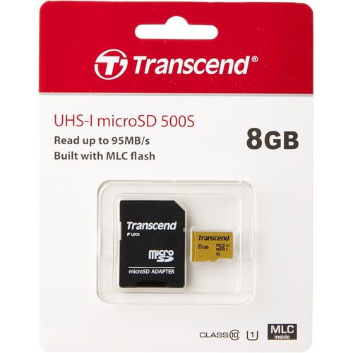 8Go - SDXC/SDHC 500S Carte microSD 8 Go avec adaptateur SD - TS8GUSD500S
