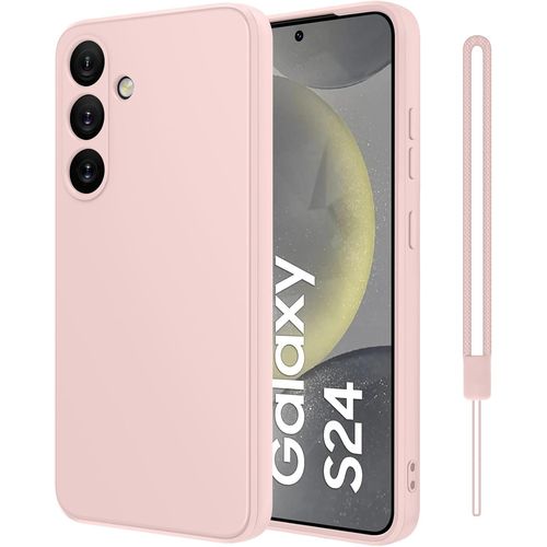 Coque Protection Caméra Pour Samsung Galaxy S24 5g, Housse De Protection Silicone Antichoc, Mince, Douce, Rose