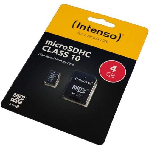 4Go Carte mémoire Compatible avec Samsung Galaxy A3 2016, microSDHC, Classe 10, HighSpeed, avec Adaptateur SD