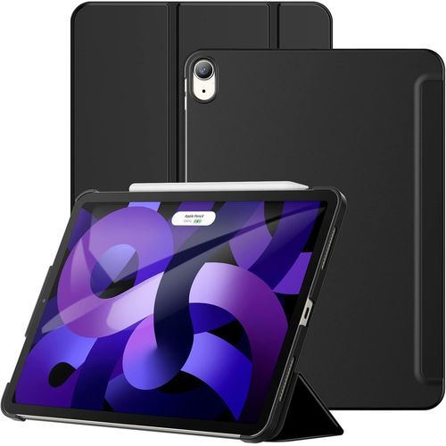 Coque Pour Ipad Air 11 Pouces M2 (2024), Ipad Air 5/4 (10,9 Pouces 2022/2020 5eme/4eme Génération), Housse Étui Arrière Rigide De Protection Support De Tablette Soft-Touch (Noir)