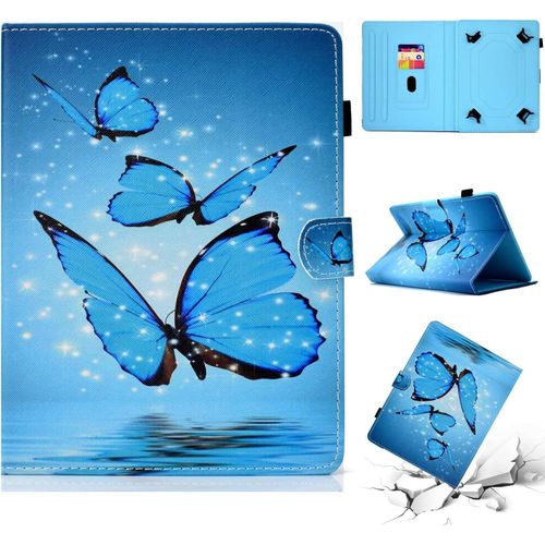 Coque Tablette De 9 À 10.1"", Étui Housse De Protection Pour Ipad 9.7 2018, Galaxy A6 10.1/Tab E 9.6, Asus Zenpad 10, Lenovo Tb-X103f/Tab 2 A10-70, Huawei Mediapad T3 T5 10/M5 Lite, Papillon