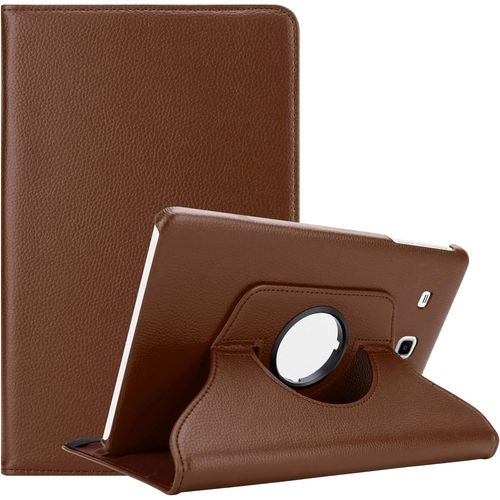 Cadorabo Coque Tablette Pour Samsung Galaxy Tab E (9.6"" Zoll) Sm-T561 / T560 En Brun Champignon - Housse Protection Auto Wake Up Avec Stand Horizontal Et Fermeture De Bande Élastique