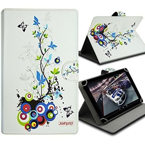 Etui Housse De Protection Et Support (Motif Hf01) Pour Tablette Tactile 7/8 Pouces Danew Dslide 807, Dslide 716, Logicom La Tab 74, Archos T80 Wifi, Samsung, Lenovo