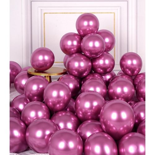 Ballon Fuchsia Métallique Hélium: 50 Pièces Petit Ballons Anniversaire 5 Pouces Rose Mini Ballons de Baudruche Fille Femme Ballon Gonflable Décoration pour Mariage Baby Shower