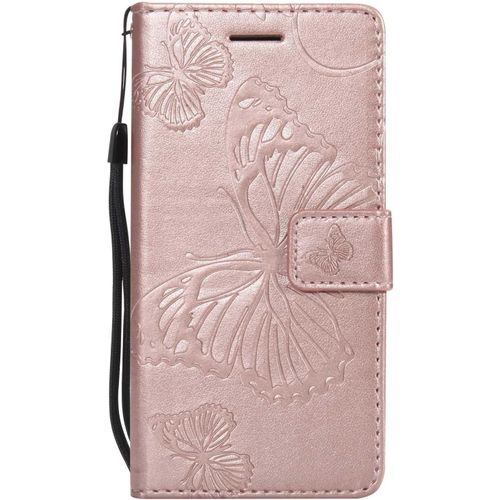 Coque Pour Galaxy A3 2016, Papillon Imprimé Pu En Cuir Coque Magnétique Portefeuille Tpu Étui Housse Pour Samsung Galaxy A3 2016 - Or Rose