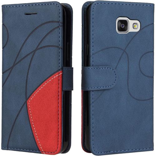 Coque Pour Samsung Galaxy A5 2016 / A510, Etui En Cuir Pu Portefeuille Housse Fermeture Magnétique Und Flip Protection Case Avec Antichoc Tpu, Etui À Rabat, Fentes Pour Cartes (Bleu)