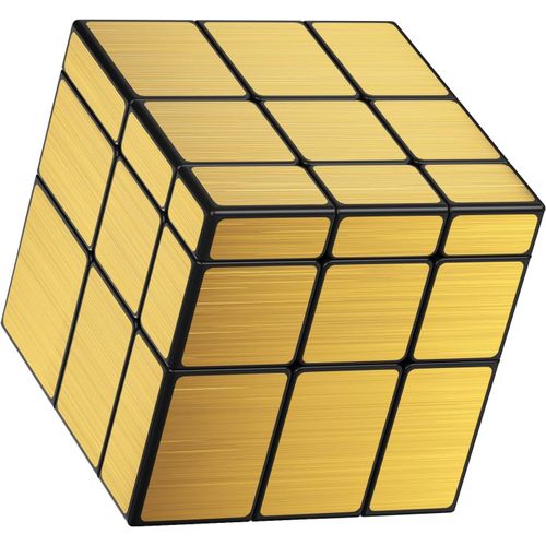 Speed Cube Magique 3x3x3 Miroir Cube de Vitesse, Mirror Magic Cube Puzzle pour Débutants et Utilisateurs Avancés, Cadeau pour Enfants Les Adolescents Adultes(Doré)