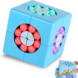 Magic Bean RZX112 Cube rotatif ¿ Jouet créatif en forme de haricot magique ¿ Cadeau pour les enfants à partir de 3 ans pour Noël, anniversaire, Nouvel An (bleu)