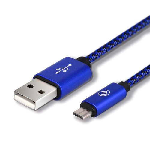 Cable Micro USB en Nylon tresse 1M Charge Rapide et Transfert de donnees pour Samsung Galaxy S7/6/ A10/ J, Manette PS4/Xbox One, et Autres dispositifs MicroUSB 1M Bleu