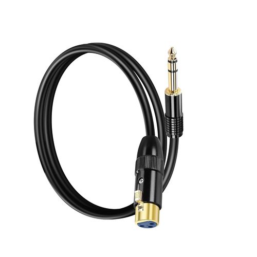 Câble audio stéréo 1/4"" TRS vers XLR,0,5M Câble microphonique équilibré 6,35 mm (1/4 pouce) TRS mâle vers XLR femelle pour microphones, amplificateurs, mixage (1/4 TRS to XLR female, 0.5M)
