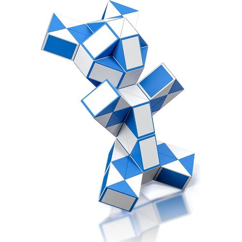 Serpent Magique Avec 72 Blocs, Magic Snake Cube Twist Puzzle - Jeux De Puzzles 3d Fidget Cube Serpent Magique Cadeau Anniversaire Pour Enfants Et Adultes - 1 Pack (Bleu)