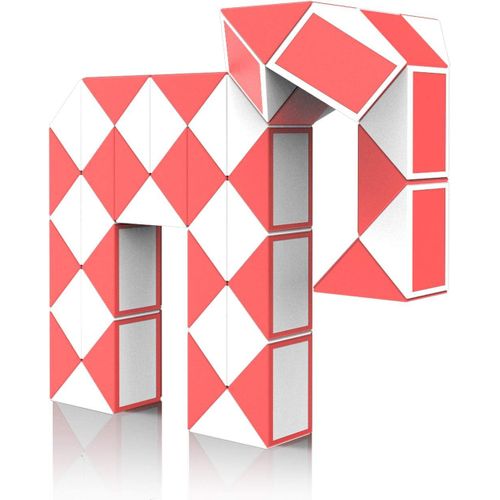 Serpent Magique Avec 48 Blocs, Magic Snake Cube Twist Puzzle - Jeux De Puzzles 3d Fidget Cube Serpent Magique Cadeau Anniversaire Pour Enfants Et Adultes - 1 Pack (Rouge)