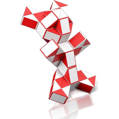 Serpent Magique Avec 72 Blocs, Magic Snake Cube Twist Puzzle - Jeux De Puzzles 3d Fidget Cube Serpent Magique Cadeau Anniversaire Pour Enfants Et Adultes - 1 Pack (Rouge)