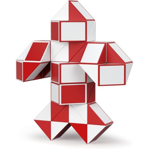 Serpent Magique Avec 60 Blocs, Magic Snake Cube Twist Puzzle - Jeux De Puzzles 3d Fidget Cube Serpent Magique Cadeau Anniversaire Pour Enfants Et Adultes - 1 Pack (Rouge)
