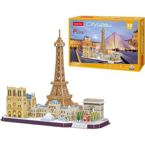 Puzzle 3d - Paris City Line | Puzzle 3d Enfant Et Puzzle 3d Adulte | Puzzle Enfant 8 Ans | Construction Enfant | Maquette Jouet Enfant | 114 Pièces