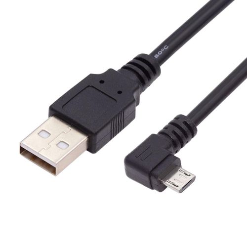 Câble micro USB mâle coudé à 90 degrés vers USB 2.0 pour téléphone portable et tablette 1 m
