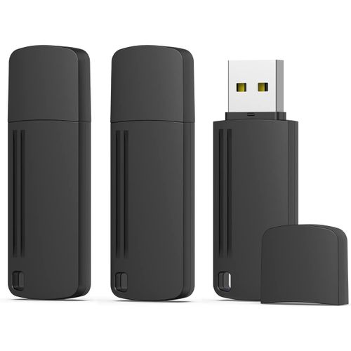 Clé USB 2.0 32Go Lot de 3 Clef USB 32 Go 2.0 à Capuchon Cle USB Flash Drive 32Giga Musique Pas Cher 32GB Mémoire de Storage Externe 32 Giga (3 Pièces, Noir)