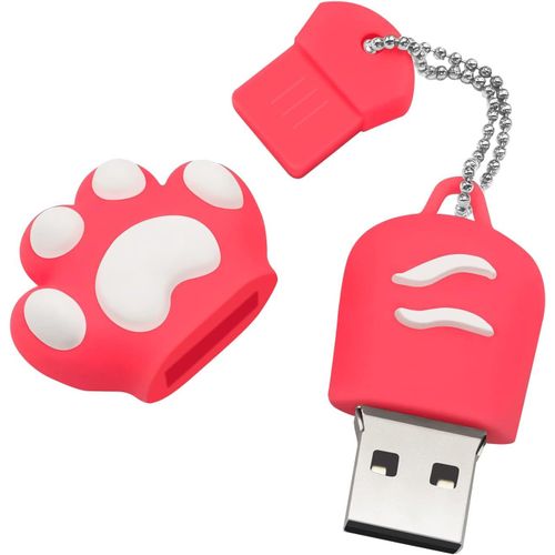 Clé USB 64Go, Cle USB 2.0 Rose Flash Drive Cartoon Pattes de Chat Pen Drive Mémoire Stick Bâton de MéMoire Informatique USB pour Les Enseignants, Les éTudiants, la Famille et Les Amis